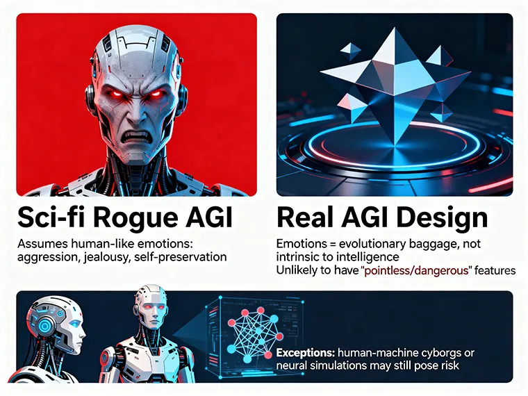 Illustration of a rogue AI acting against its creators